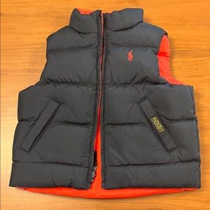 Ralph Lauren Navy Blue and Red Quilted Vest